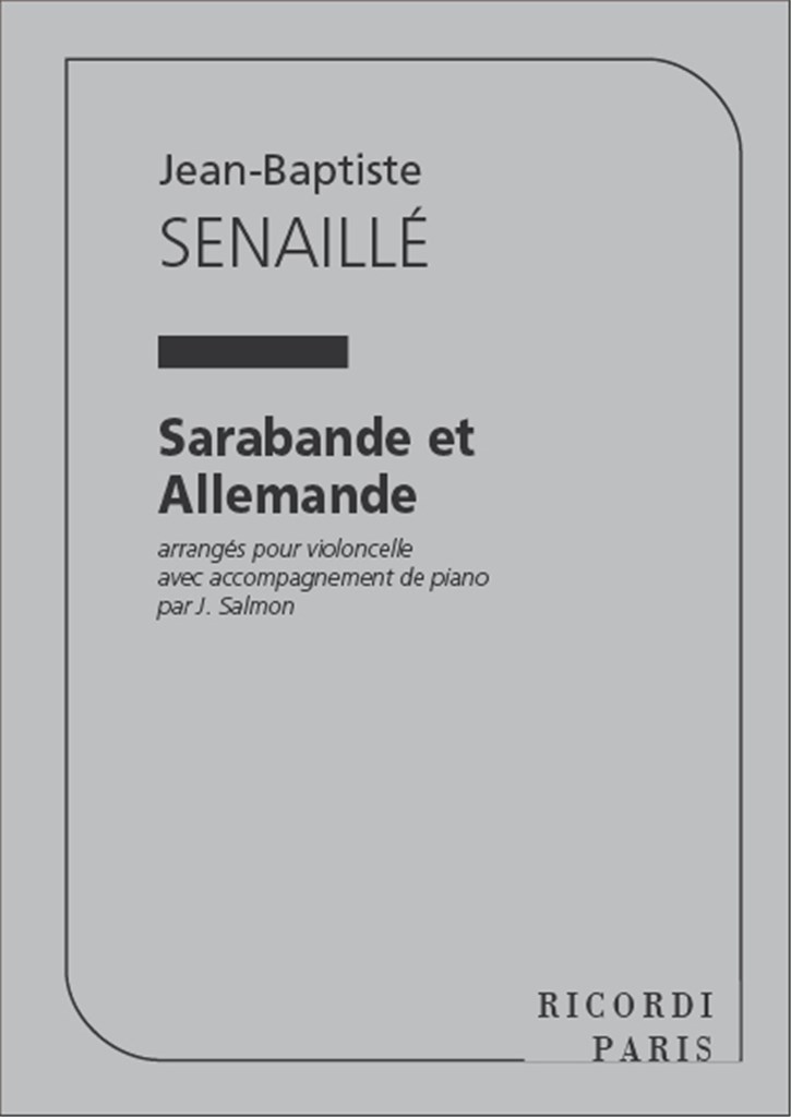 Sarabande Et Allemande Violoncelle Et Piano